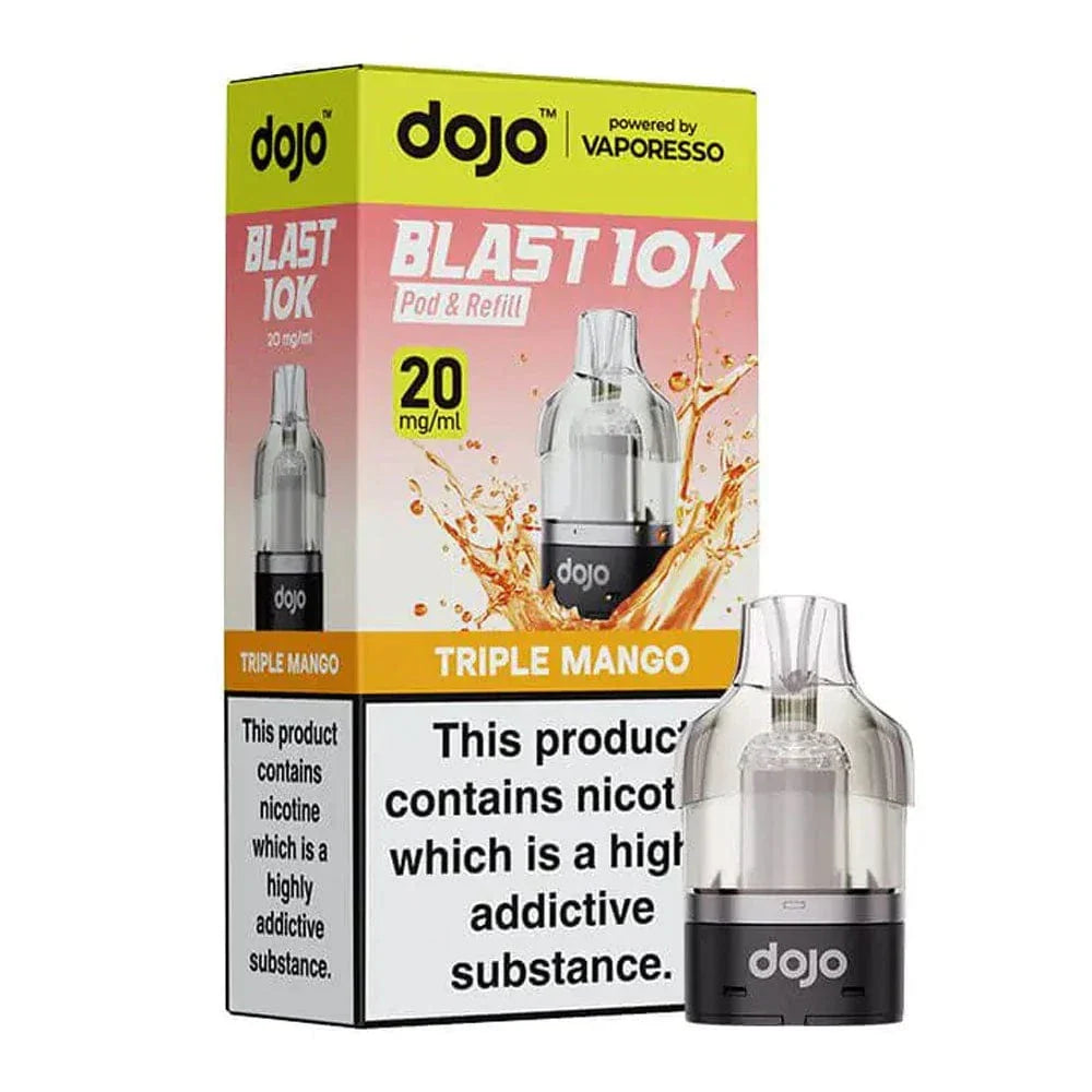dojo(Vaporesso) Blast 10K vape device and packaging on a white background