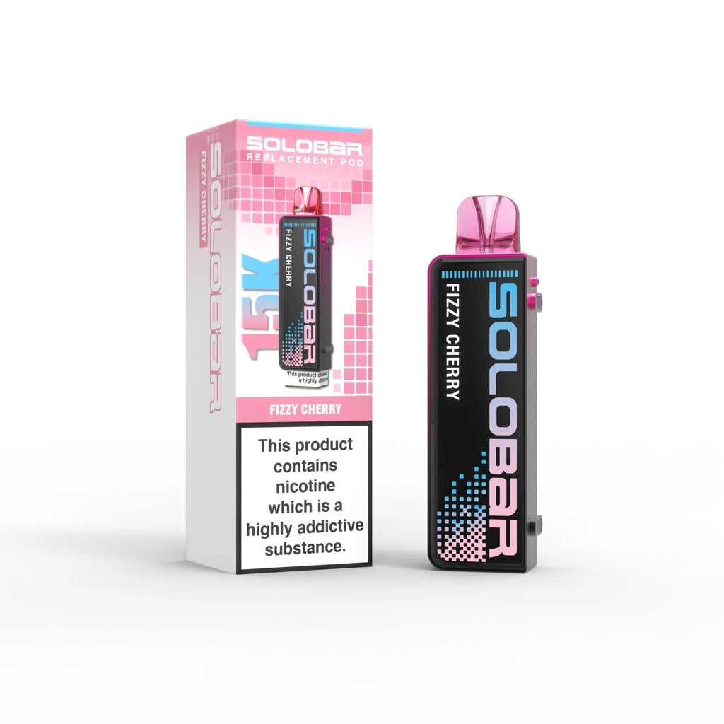 Solo bar vape device with packaging on a white background