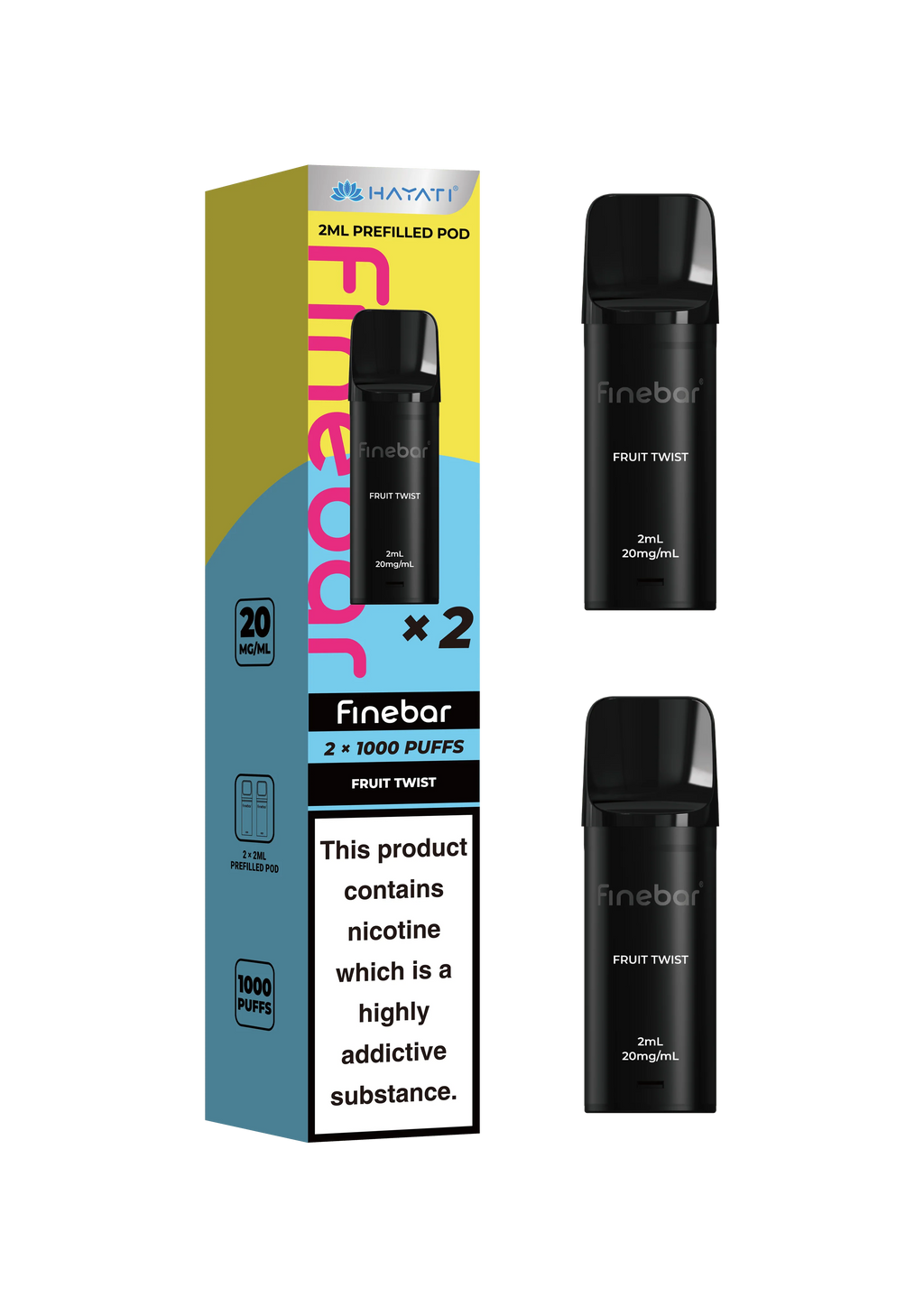 Hayati Finebar Prefilled Replacement Pods | 1000 Puffs Pack | 20mg Nic Salt