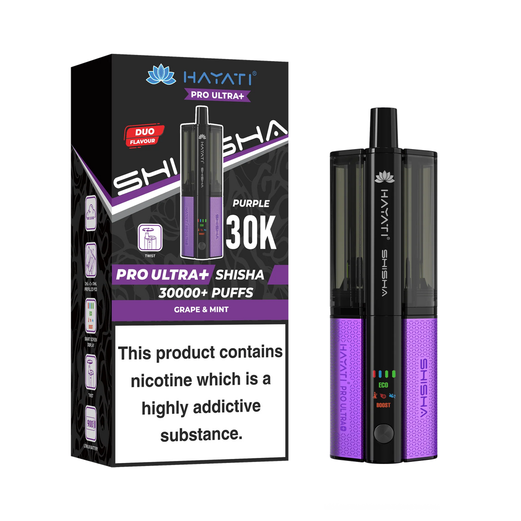 Hayati Pro Ultra Plus Shisha 30K Prefilled Pod Kit | 30,000 Puffs Dual Flavour Vape UK