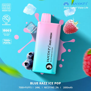 HAYATI  DUO MESH 7000+PUFFS  BLUE RAZZ ICE POP