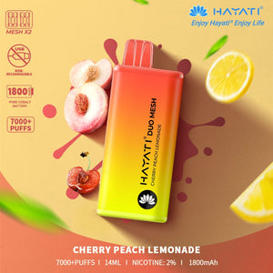 HAYATI  DUO MESH 7000+PUFFS  CHERRY PEACH LEMONADE