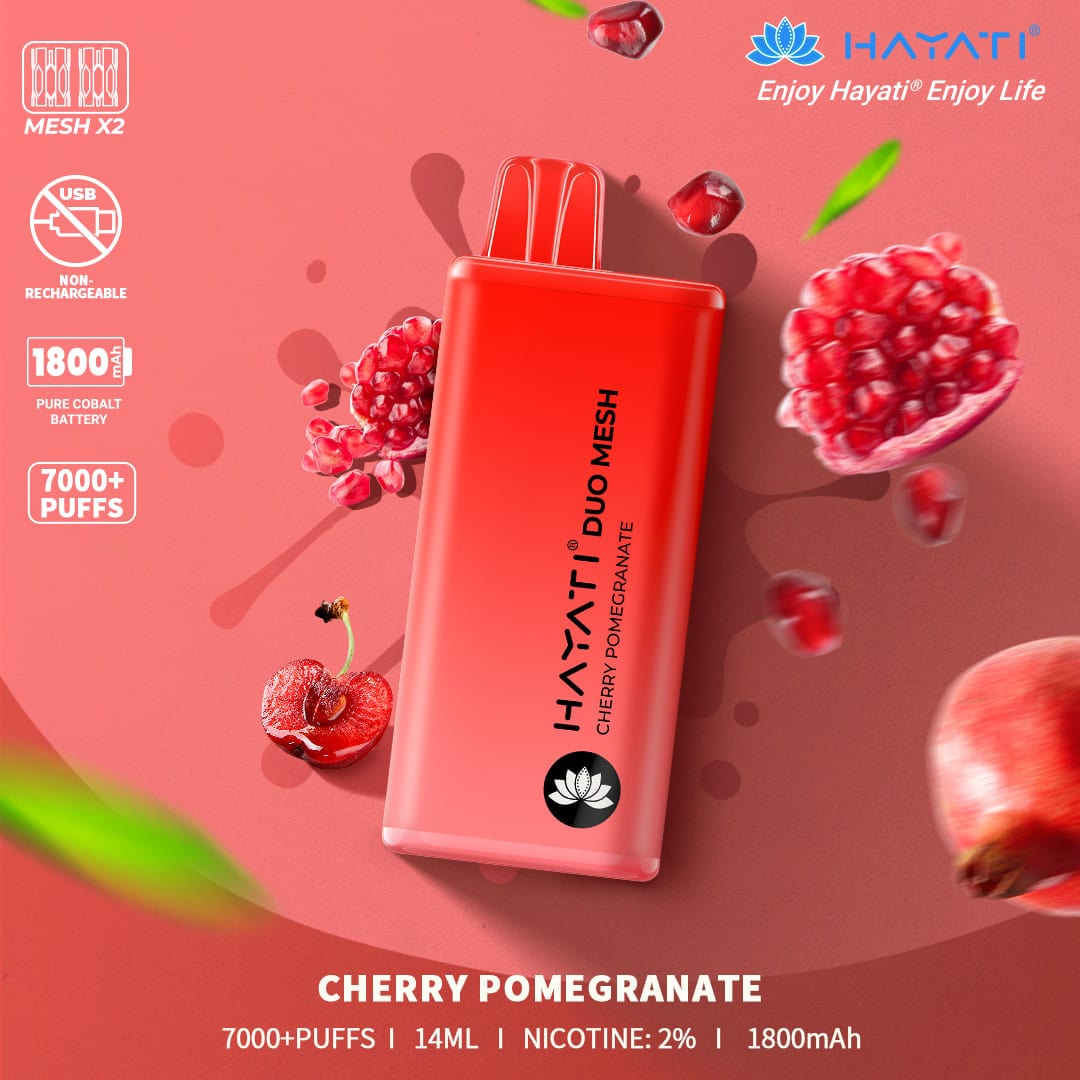 HAYATI  DUO MESH 7000+PUFFS  CHERRY POMEGRANATE