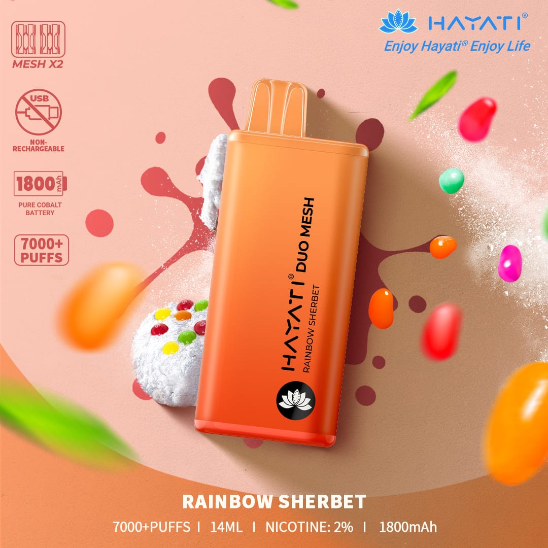 HAYATI  DUO MESH 7000+PUFFS RAINBOW SHERBET