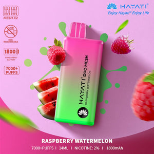 HAYATI  DUO MESH 7000+PUFFS RASPBERRY WATERMELON