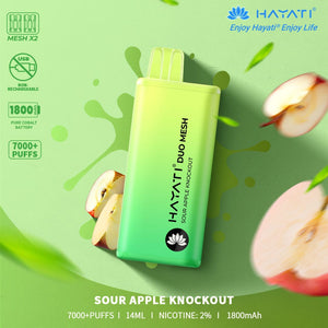 HAYATI  DUO MESH 7000+PUFFS SOUR APPPLE KNOCKOUT