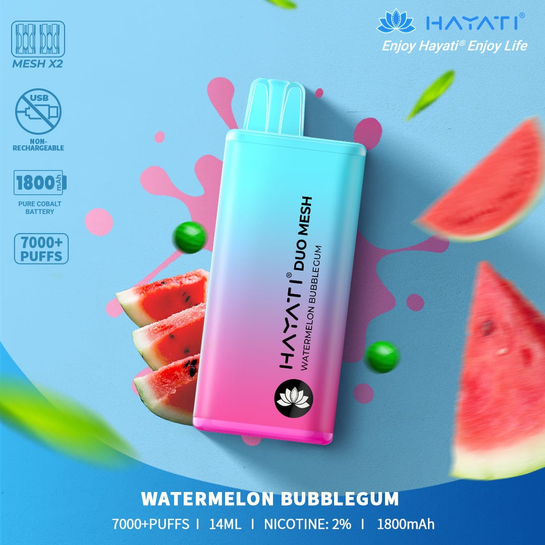 HAYATI  DUO MESH 7000+PUFFS WATERMELON BUBBLEGUM