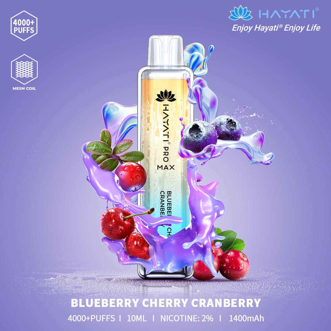 HAYATI_PRO_MAX_4000PUFFS_10ML_BLUEBERRY CHERRY  CRANBERRY