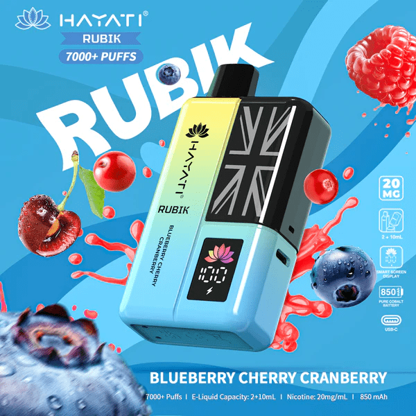 HAYATI_RUBIK_7000PUFF_BLUEBERRY CHERRY CRANBERRY