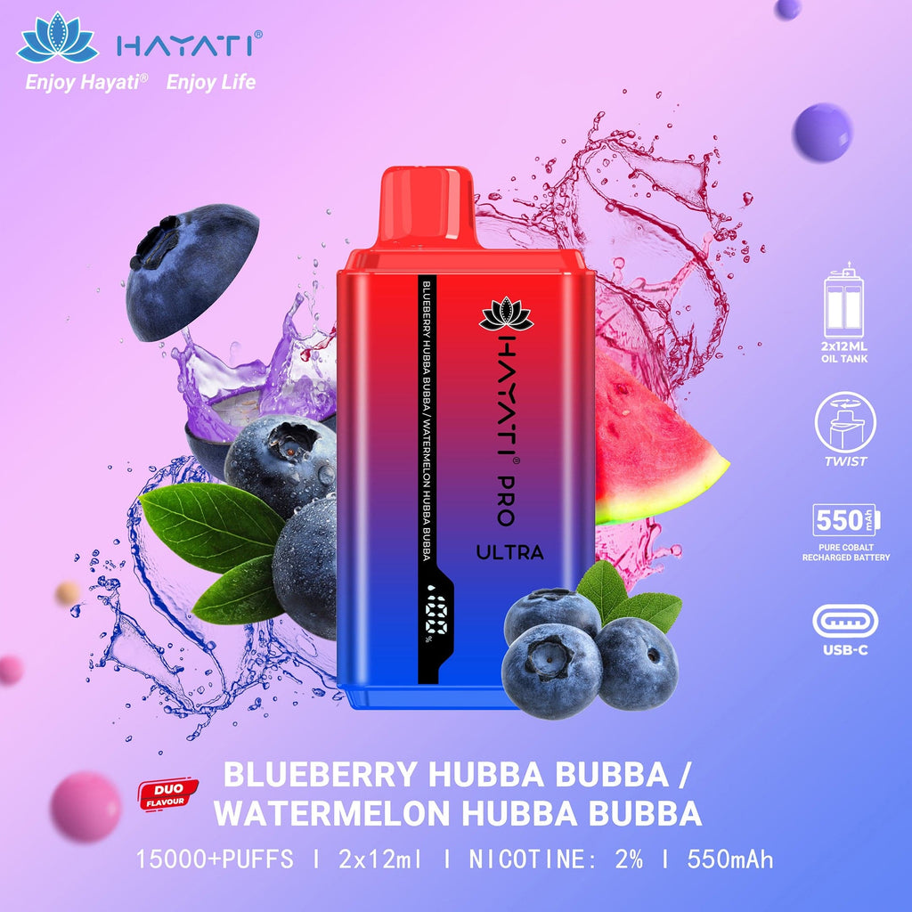 Hayati_Pro_Ultra_15000_Puffs_Disposable_Vape_Blueberry_Hubba_Bubba_Watermelon_Hubba_Bubba_Flavour