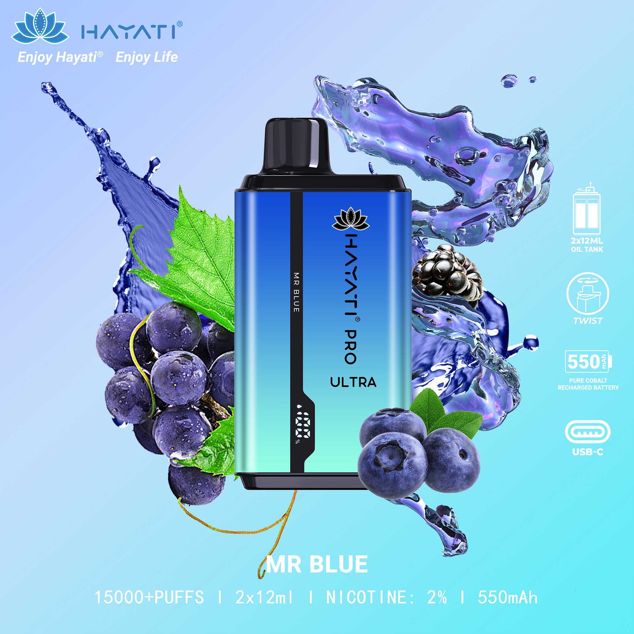 Hayati Pro Ultra 15000 Puffs Disposable Vape 