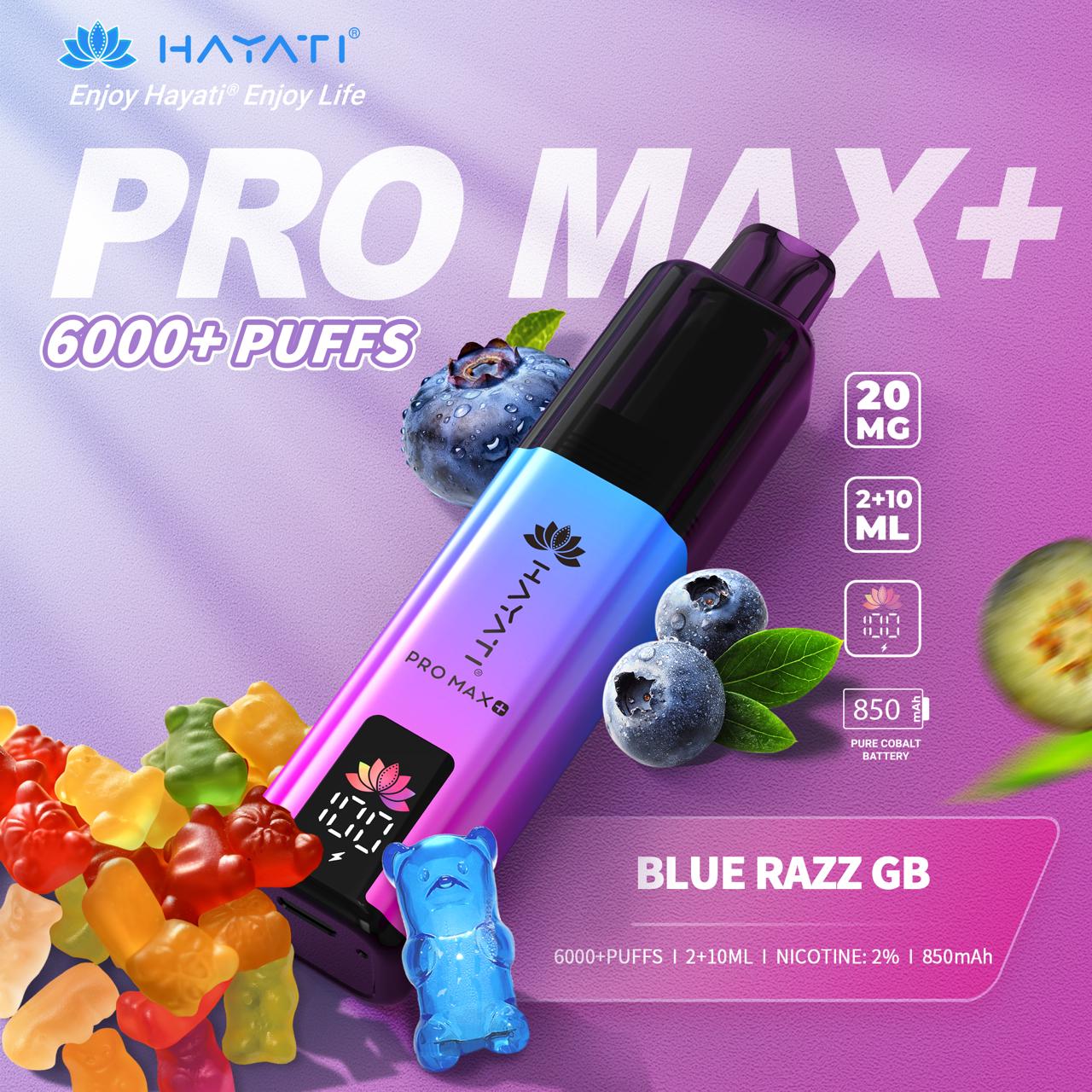Hayati_pro_max_600_puff_BLUE RAZZ GB