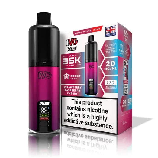 IVG X2S vaping device and packaging on a white background