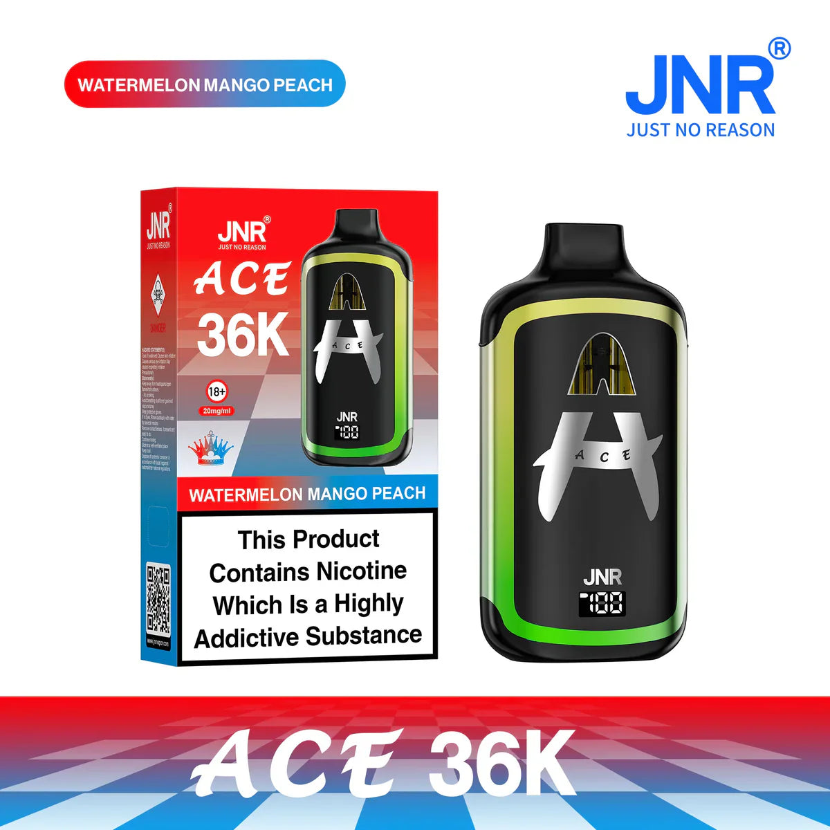JNR Ace 36K vape kit USB-C rechargeable charging port