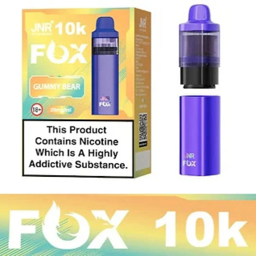 JNR Fox 10K prefilled pod vape kit flavour options
