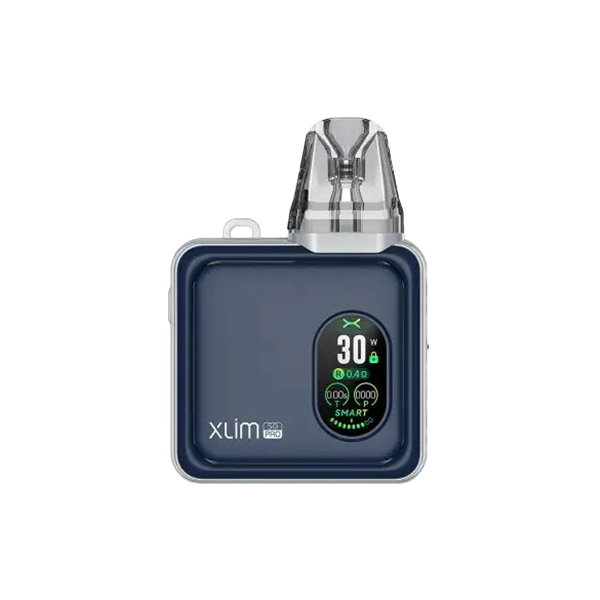 Square-shaped OXVA XLIM SQ Pro pod kit in gentle blue color