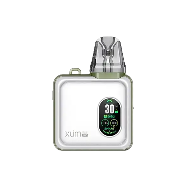 JWNOXVASQ Pro device in spring white with OLED display and pod top