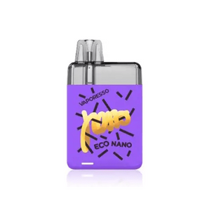 Purple Vaporesso Eco Nano with yellow graffiti design