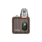 OXVA SQ Pro in walnut wood with copper trim and OLED screen.
