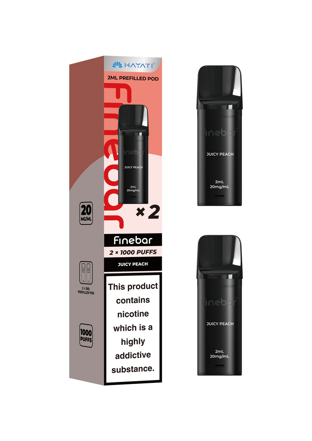 Hayati Finebar Prefilled Replacement Pods | 1000 Puffs Pack | 20mg Nic Salt