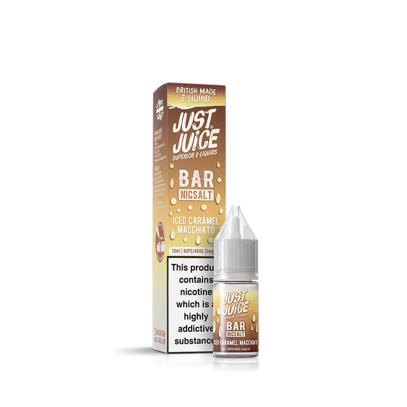 Just Juice Bar Range Iced Caramel Macchiato 10ml Nic Salt E-Liquid Just Juice