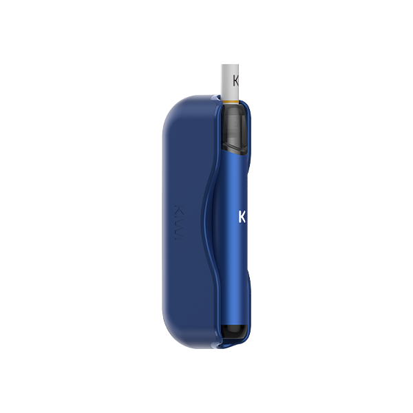 Compact blue KIWI vape device displayed from a side profile angle
