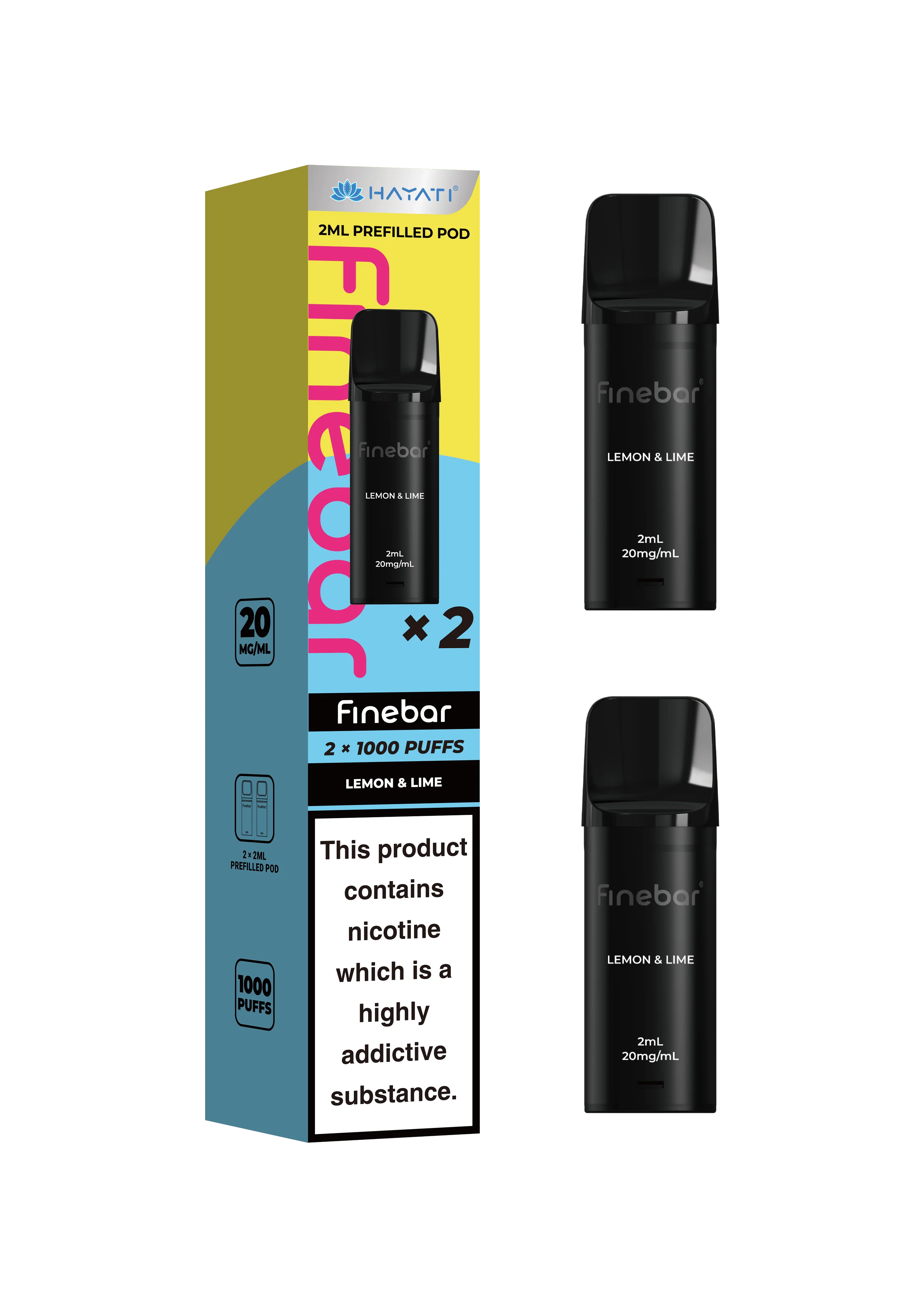 Hayati Finebar Prefilled Replacement Pods | 1000 Puffs Pack | 20mg Nic Salt