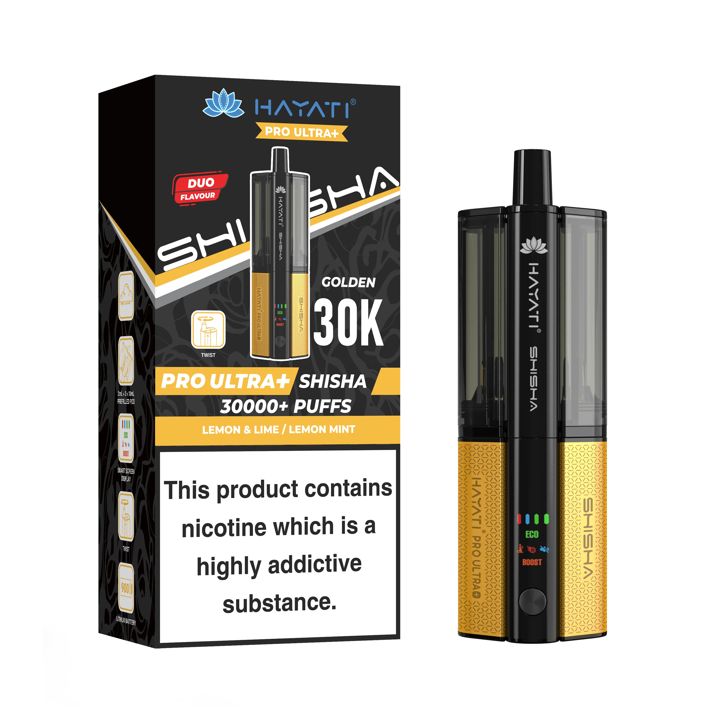 Hayati Pro Ultra Plus Shisha 30K Prefilled Pod Kit | 30,000 Puffs Dual Flavour Vape UK