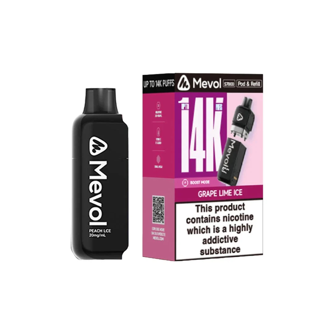 Mevol_7000_pod_refill_14k_Grape lime Ice_flavour