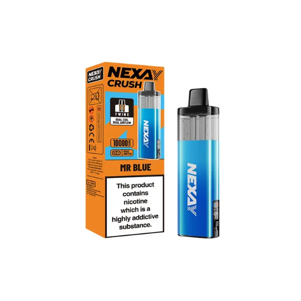 Nexa Crush vape device and packaging on a white background