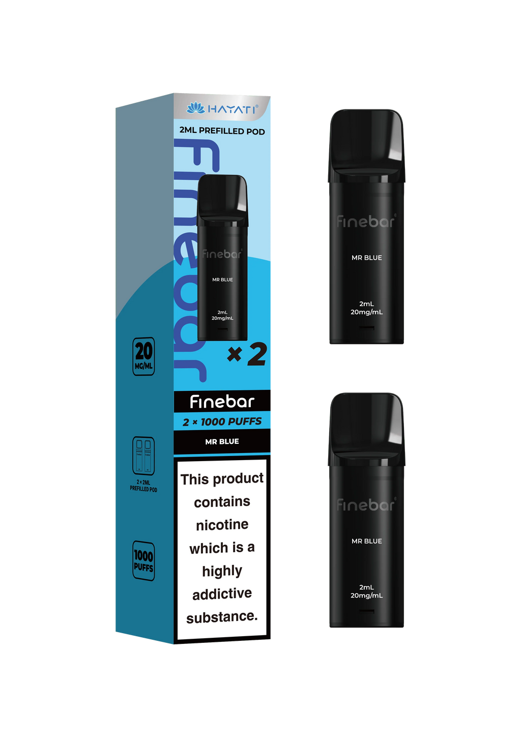 Hayati Finebar Prefilled Replacement Pods | 1000 Puffs Pack | 20mg Nic Salt