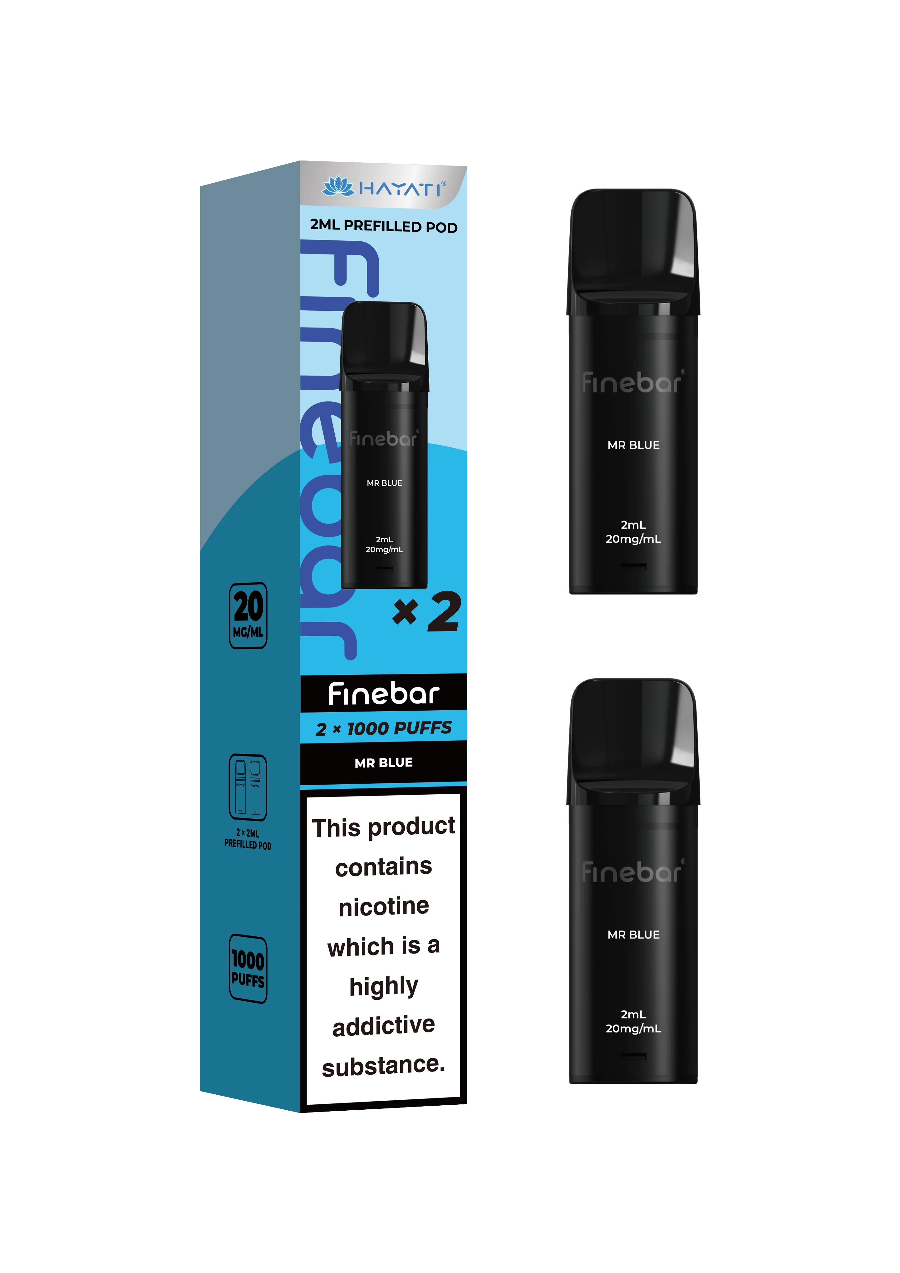 Hayati Finebar Prefilled Replacement Pods | 1000 Puffs Pack | 20mg Nic Salt