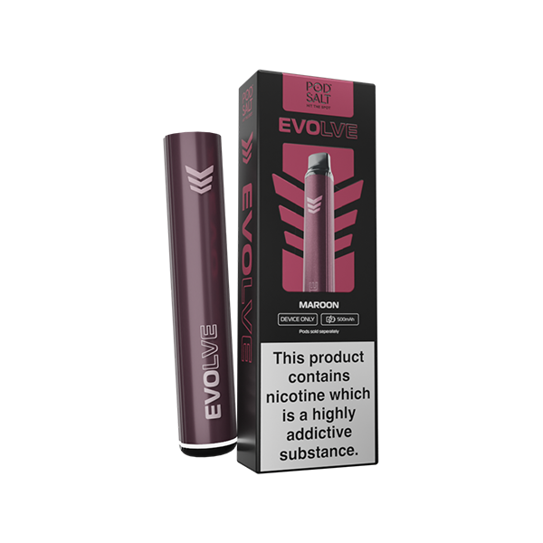 Evolve maroon vape device and 