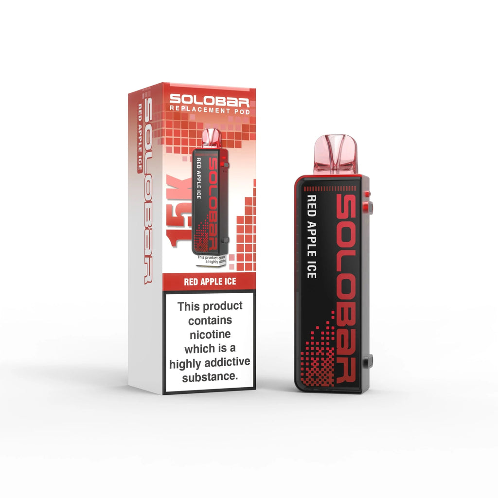 Solorab vape device and packaging on a white background