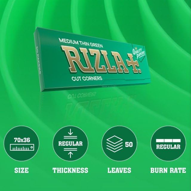 Rizla Green Cut Corners Regular Cigarette Papers - Vapess World