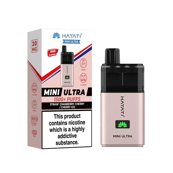 Hayati mini ultra Straw_Cranberry_cherry_Cherry_ice 1500 puffs