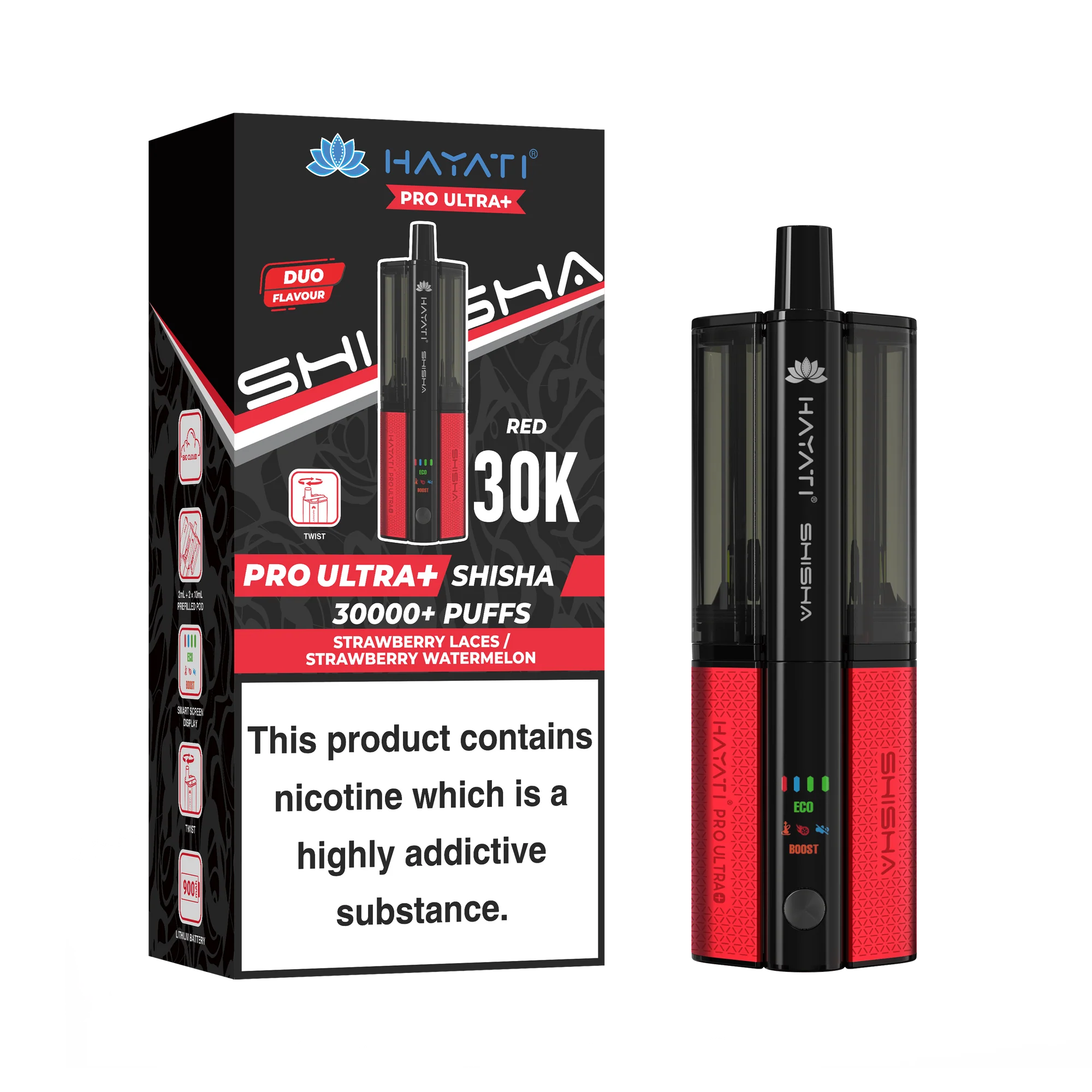 Hayati Pro Ultra Plus Shisha 30K Prefilled Pod Kit | 30,000 Puffs Dual Flavour Vape UK