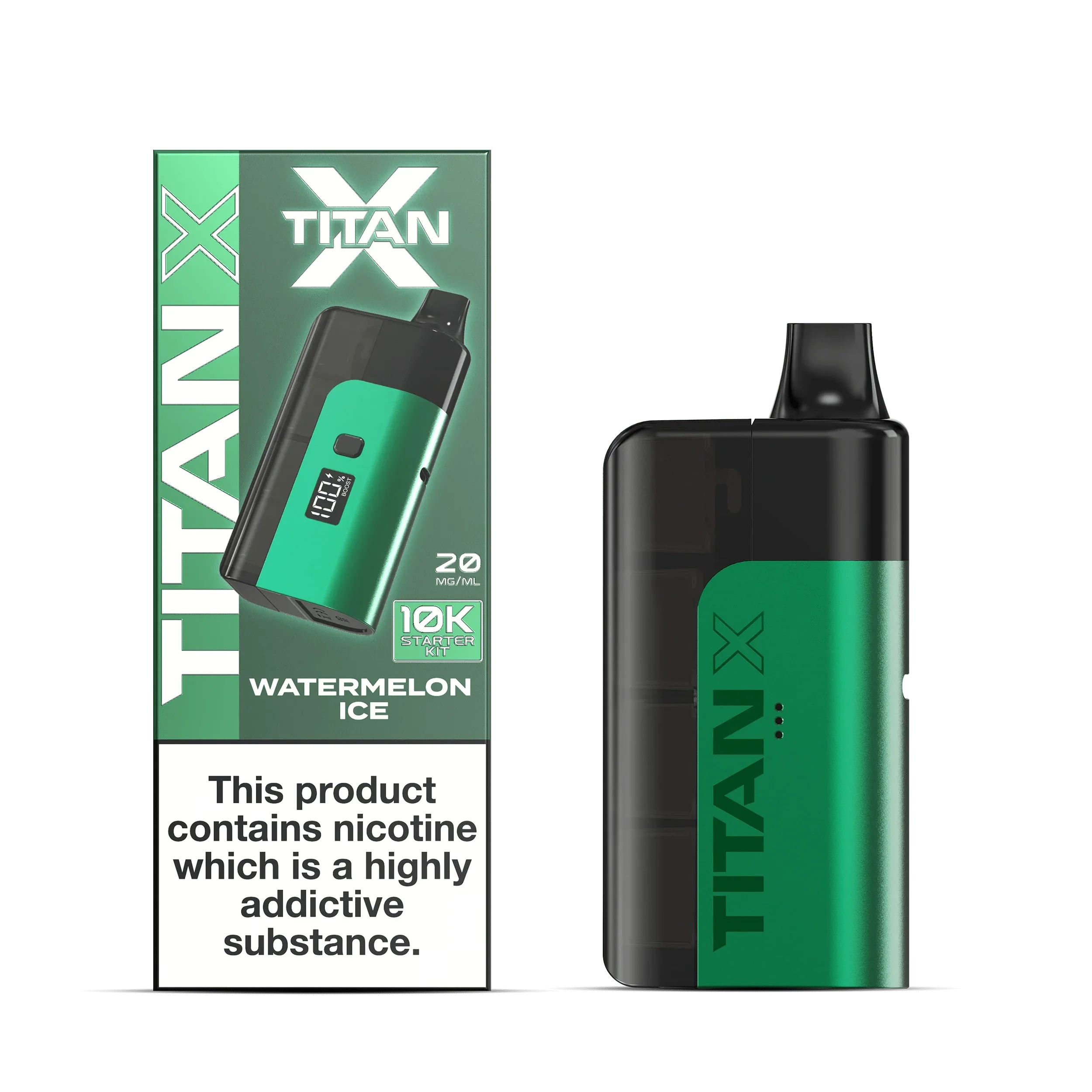 Titan X refill pods offer a wide range of popular flavours, focusing on fruit medleys, icy menthols, and candy blends, including Banana Ice, Blue Raspberry, Cherry Fizz, Cola Freeze, Cool Mint, Fruit Punch, Lemon Lime, Pink Burst, Rainbow Burst, Sour Apple, Strawberry Kiwi Watermelon, Strawberry Raspberry Cherry, Triple Berry, and Watermelon Ice, providing options from refreshing to sweet and sour for your Titan X device