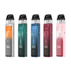 Five Vaporesso Luxe X vapes in various vibrant colors