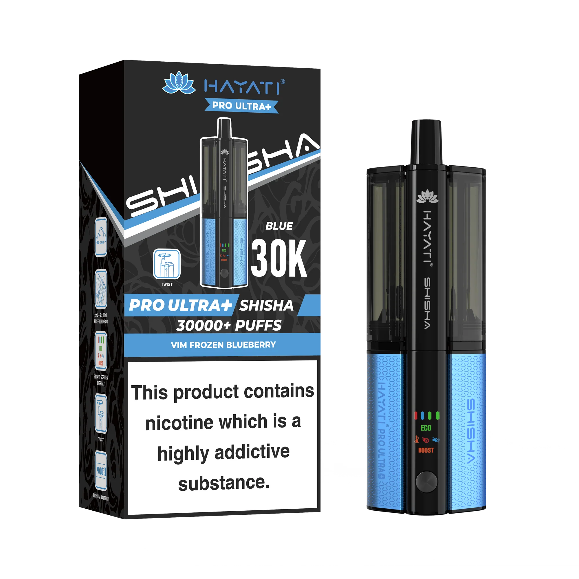 Hayati Pro Ultra Plus Shisha 30K Prefilled Pod Kit | 30,000 Puffs Dual Flavour Vape UK