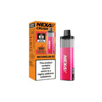 Pink Nexa vape device with orange packaging on a white background