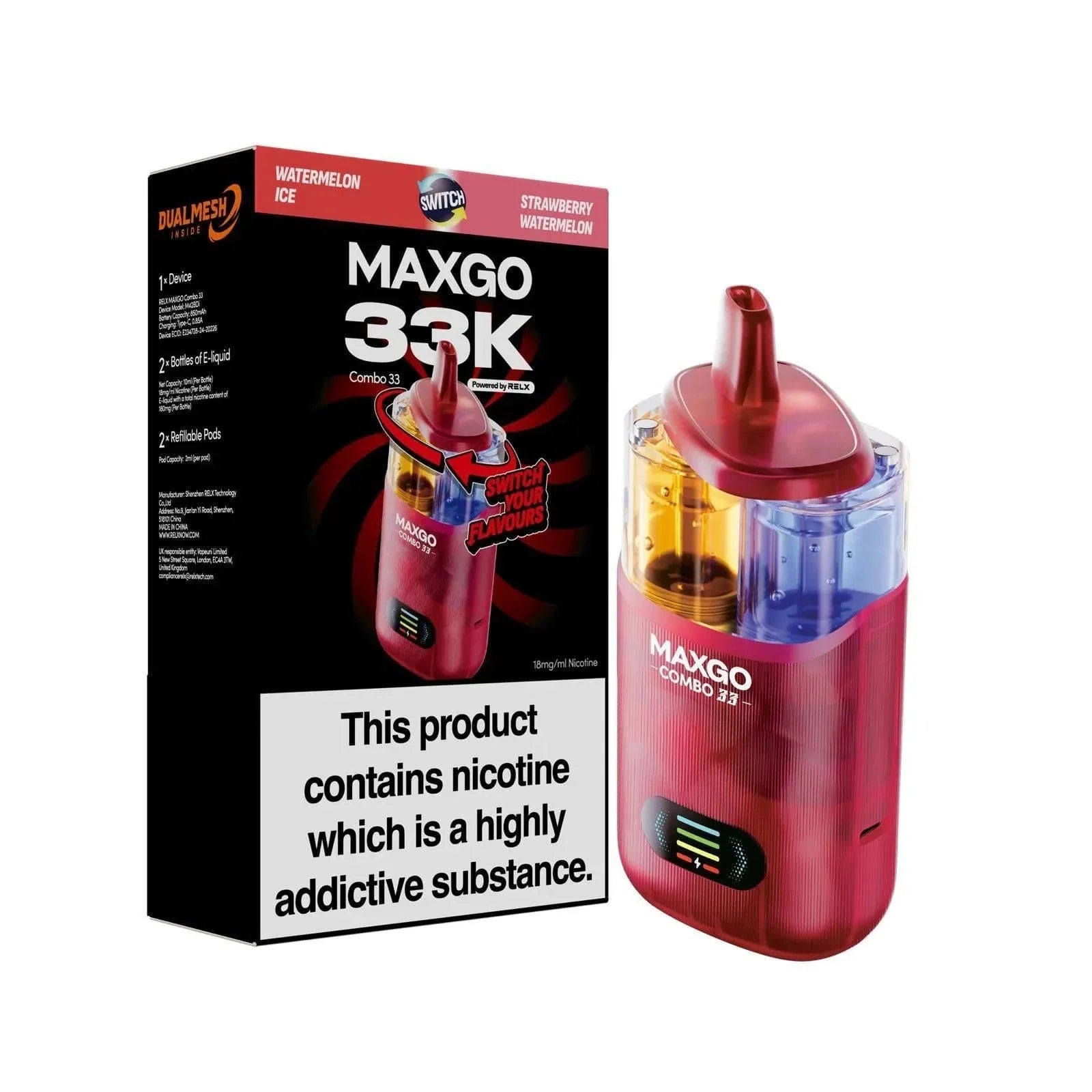 RELX MAXGO COMBO 33K Puffs Vape