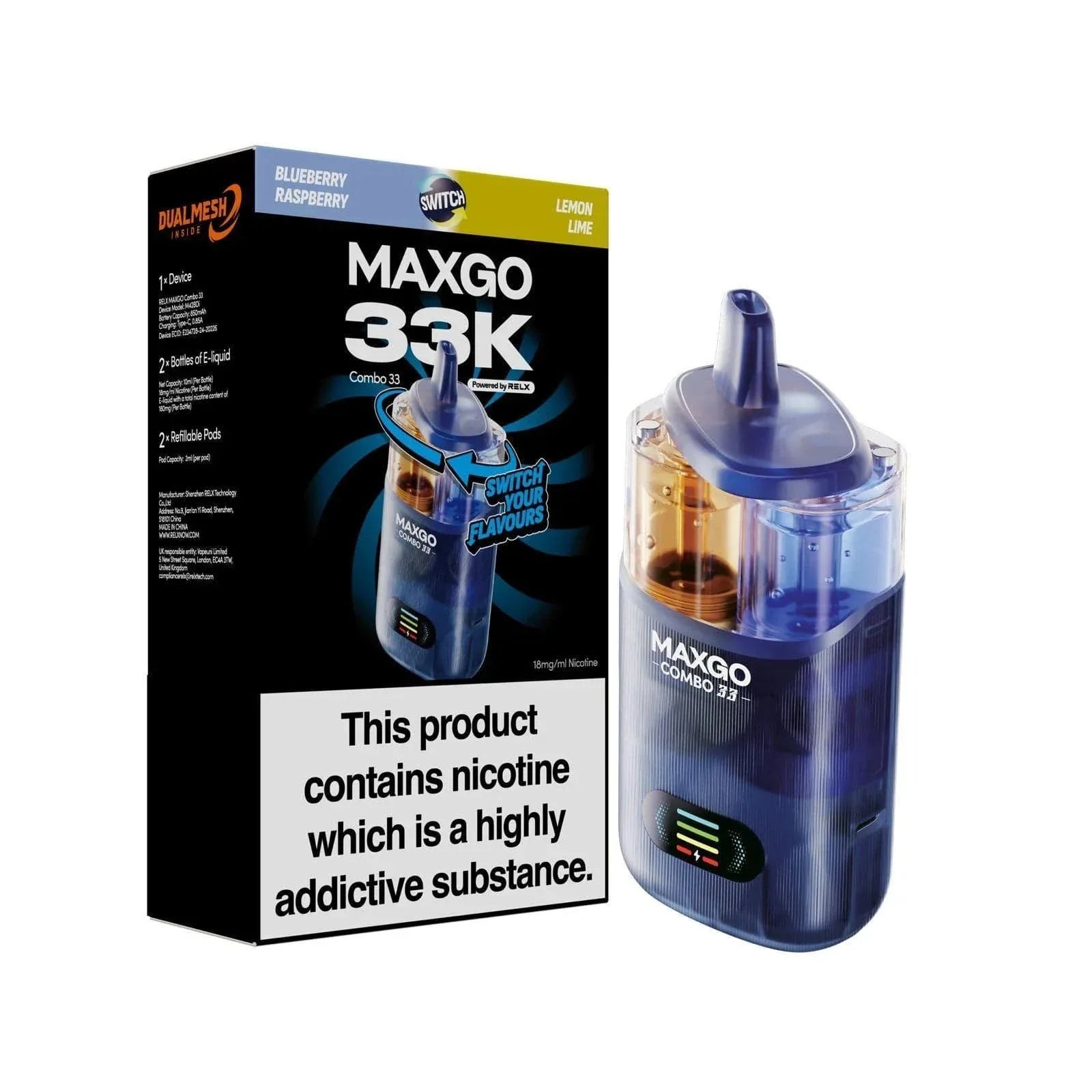 RELX MAXGO COMBO 33K Puffs Vape