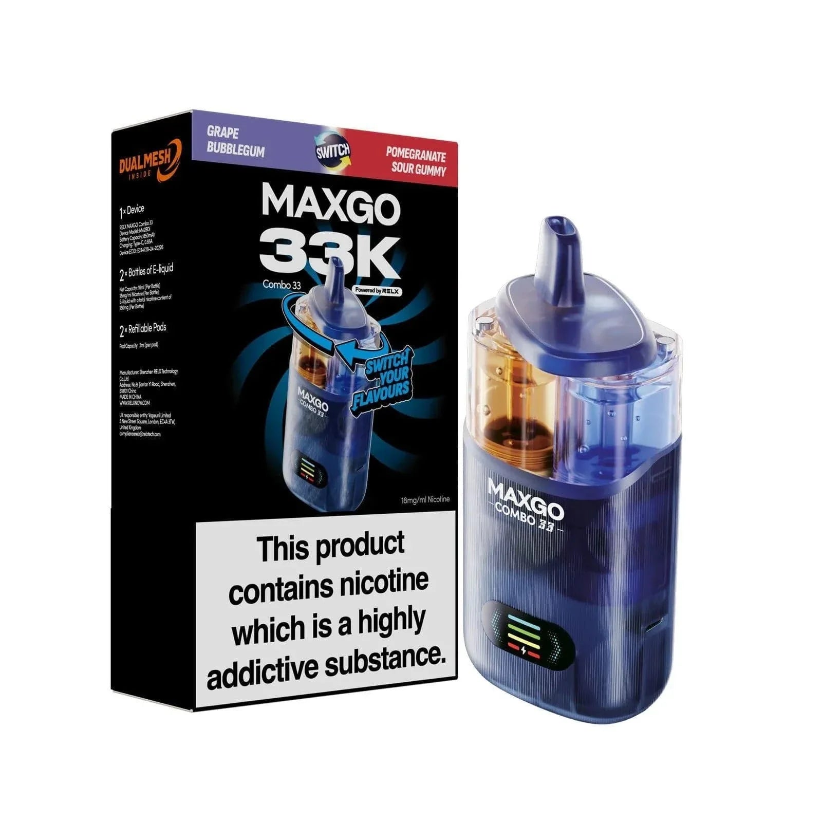 RELX MAXGO COMBO 33K Puffs Vape