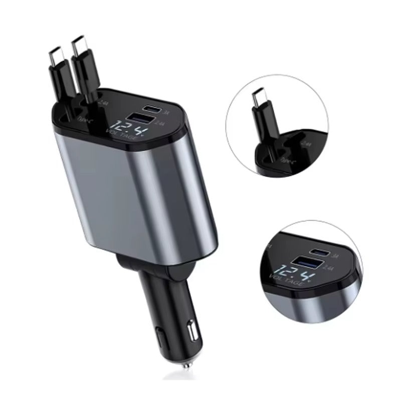 Retractable USB-C Car Charger | Fast Vape Charging UK | VapesWorld