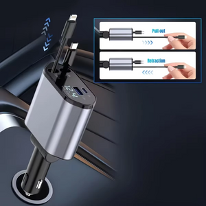 Retractable USB-C Car Charger | Fast Vape Charging UK | VapesWorld