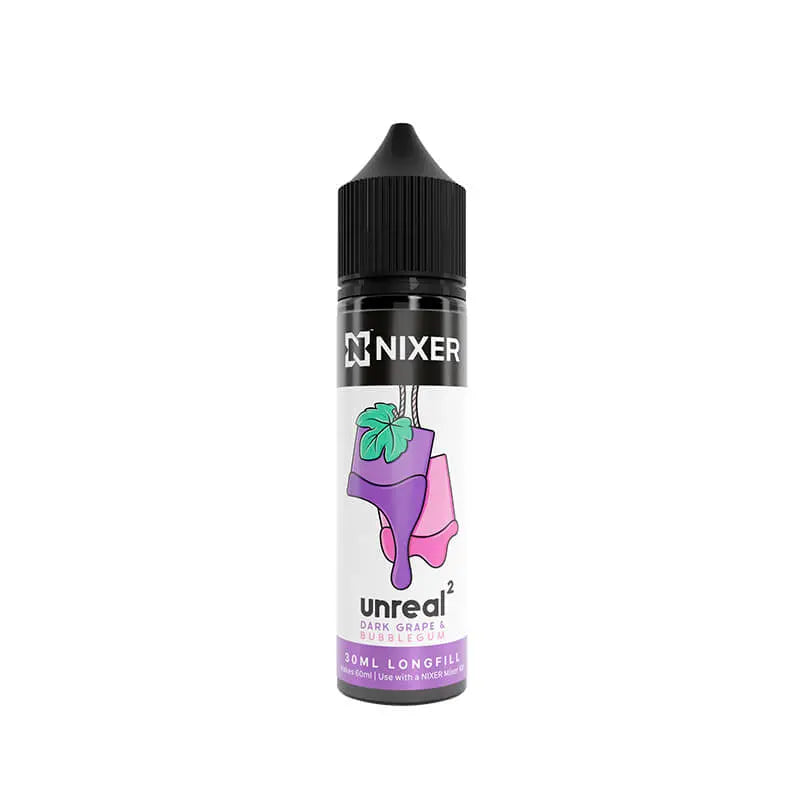 Nixer Unreal 2 Dark Grape & Bubblegum 30ml Longfill E-Liquid Nixer