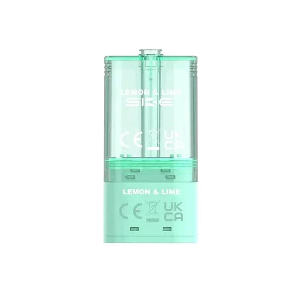Clear mint green vape device with 'LEMON & LIME' and 'SKE' branding on a white background.