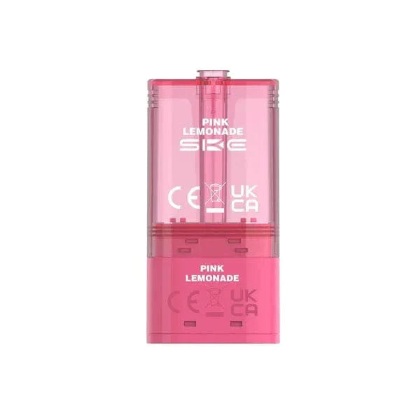 Pink vape device with 'Pink Lemonade' branding on a white background