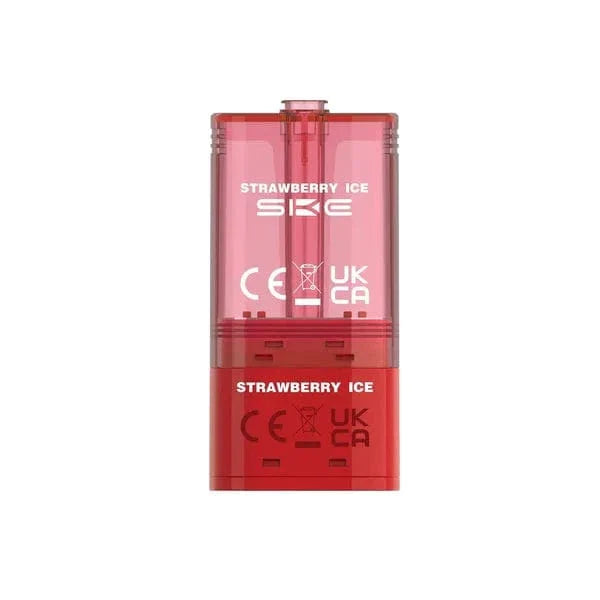 Red SKE strawberry ice vape device on a white background
